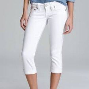 True Religion Lizzy white cropped denim jeans